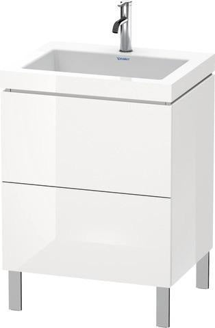 Duravit L-Cube Waschtischset 600x480mm mit Vero Air Möbelwaschtisch, 2 Auszüge, ohne Überlauf, taupe s-matt