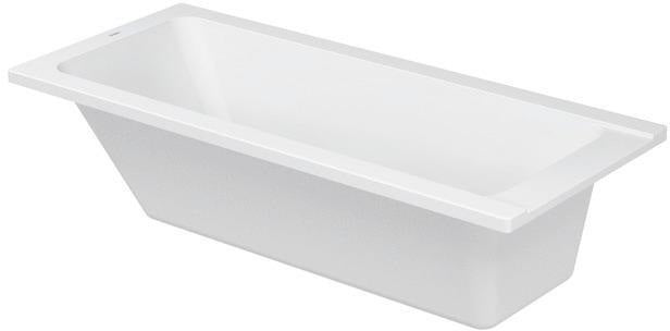 DURAVIT D-Code Einbau-Badewanne 1700x750 mm Weiß mit Überlauf und 1 Rückenschräge