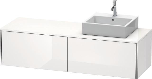 Duravit XSquare Waschtischunterbau 1600 mm mit 2 Auszügen, Becken rechts, seidenmatt