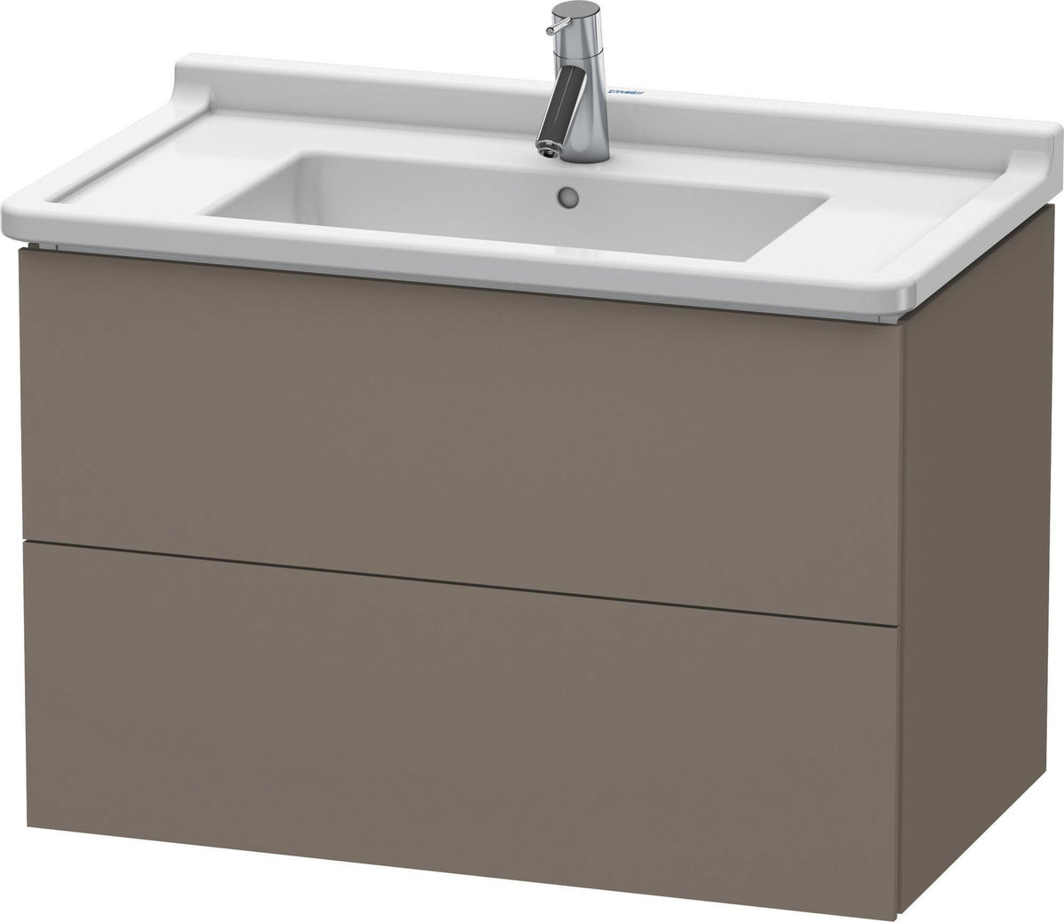 DURAVIT L-Cube Waschtischunterbau 820 mm taupe matt mit 2 Schubkästen und Tip-On-Technik