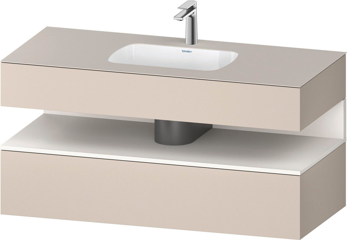 DURAVIT Qatego Studio F. A. Porsche Einbauwaschtisch mit Konsolenwaschtischunterbau 1200 mm Weiß Matt