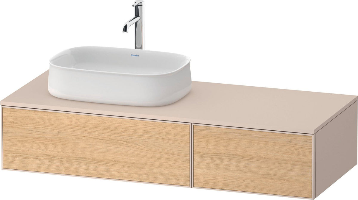 DURAVIT Zencha Konsolenwaschtischunterbau Eiche Anthrazit 1300 mm mit 2 Auszügen