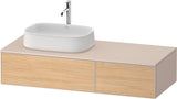 DURAVIT Zencha Konsolenwaschtischunterbau Eiche Anthrazit 1300 mm mit 2 Auszügen