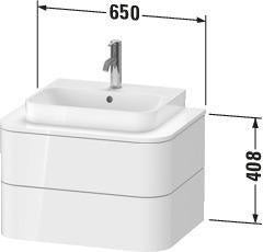 DURAVIT Happy D.2 Konsolenwaschtischunterbau wandhängend 650 mm, 2 Schubkästen, weiß Hochglanz
