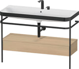 Duravit Happy D.2 c-bonded Waschtischset 1175 mm mit Metallkonsole & Schubkasten in Taupe