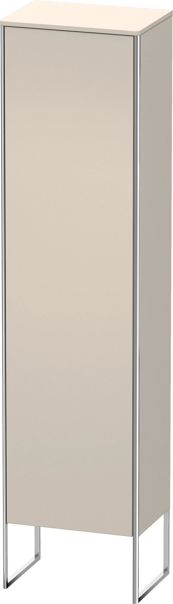 Duravit XSquare Hochschrank 500 mm, 1 Tür rechts, Tip-on, Taupe Seidenmatt, 2016 mm
