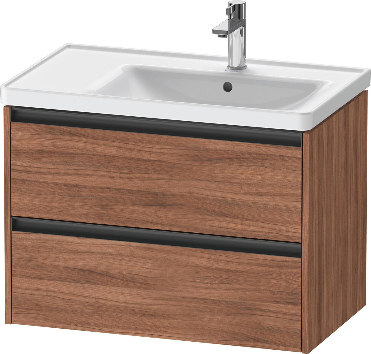 DURAVIT Ketho.2 Waschtischunterbau 784 mm wandhängend, betongrau matt, 2 Schubkästen, Becken rechts