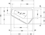 DURAVIT Paiova 5 Eckbadewanne 1770x1300 mm Einbau rechts, weiß, 2 Rückenschrägen, 205 l