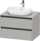 Duravit Ketho.2 Konsolen-Waschtischunterbau 800 mm betongrau matt mit 2 Schubkästen
