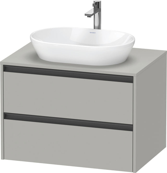 Duravit Ketho.2 Konsolen-Waschtischunterbau 800 mm betongrau matt mit 2 Schubkästen