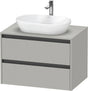 Duravit Ketho.2 Konsolen-Waschtischunterbau 800 mm betongrau matt mit 2 Schubkästen