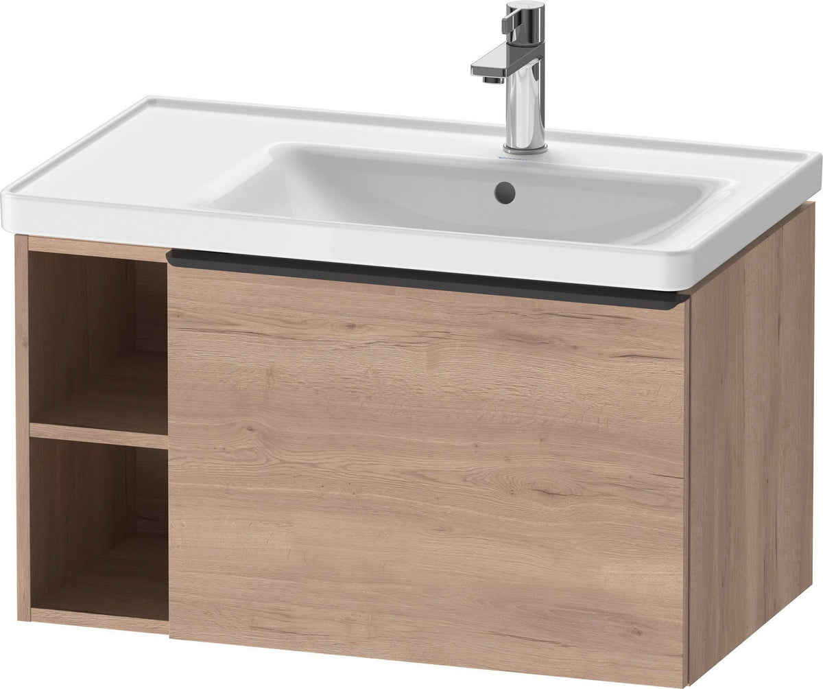 DURAVIT D-Neo Waschtischunterbau 784 mm wandhängend mit 1 Auszug und 2 offenen Fächern in Betongrau Matt