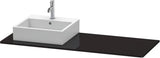Duravit XSquare Konsole 1400x550mm betongrau matt – 1 Ausschnitt, mit Siphonaussparung