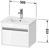 DURAVIT Ketho Waschtischunterbau 500 mm Eiche Terra mit 1 Auszug und Soft-Close