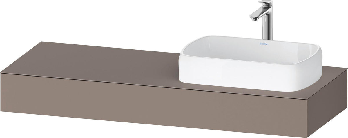 DURAVIT Qatego Konsole wandhängend 1400 mm weiß matt mit Ausschnitt rechts – Studio F. A. Porsche