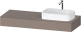 DURAVIT Qatego Konsole wandhängend 1400 mm weiß matt mit Ausschnitt rechts – Studio F. A. Porsche