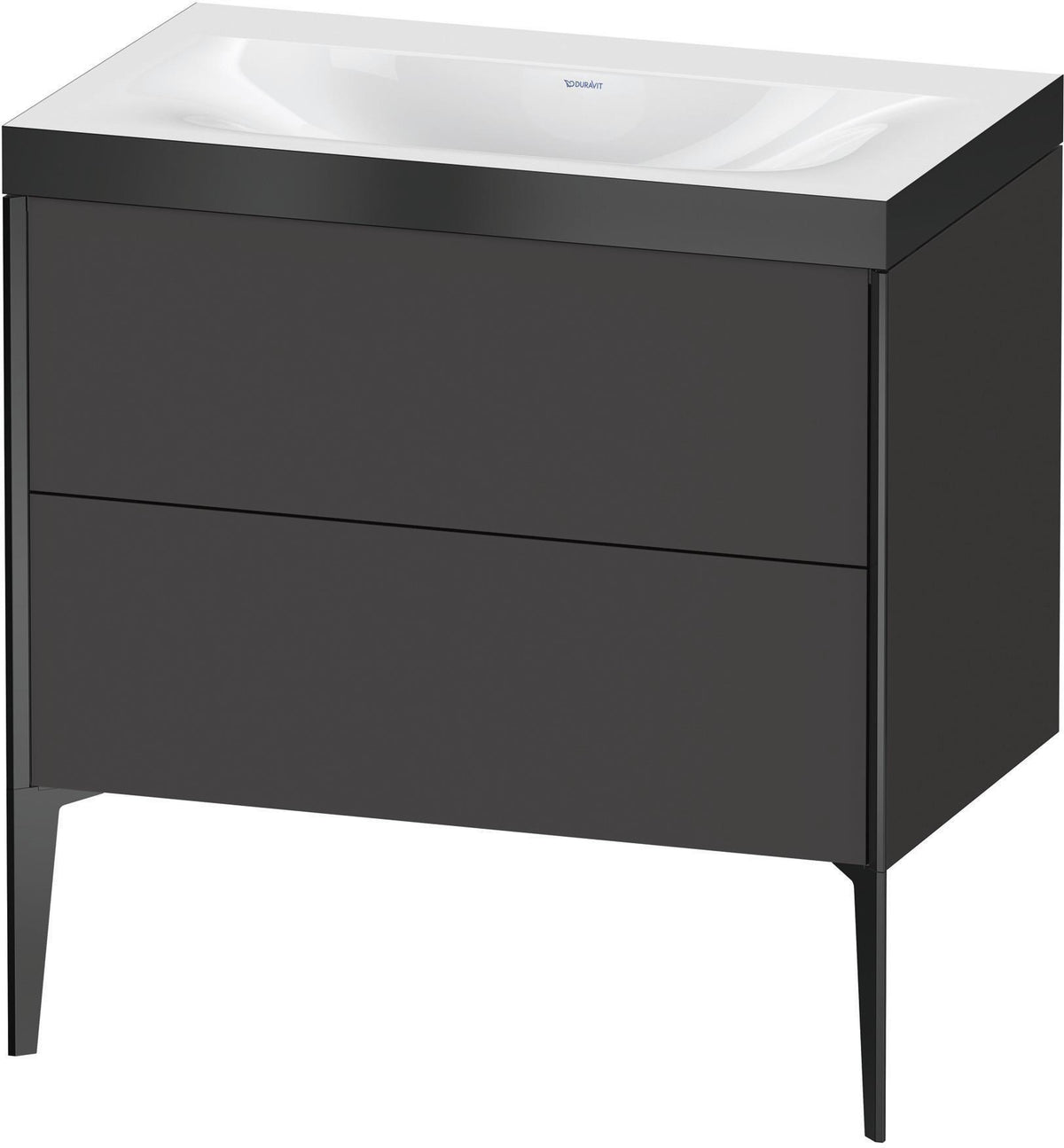 Duravit XViu c-bonded Waschtischset bodenstehend 800 mm mit 2 Auszügen, Push-Open und Soft-Close