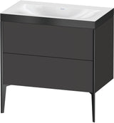 Duravit XViu c-bonded Waschtischset bodenstehend 800 mm mit 2 Auszügen, Push-Open und Soft-Close