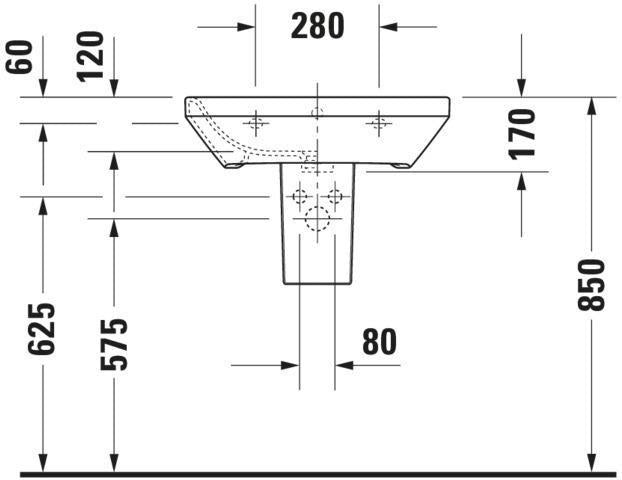 Duravit DuraStyle Waschtisch 600 mm mit Überlauf und WonderGliss in Weiß