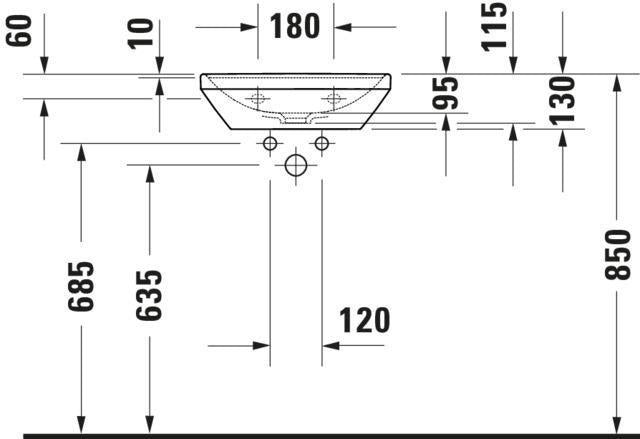 Duravit D-Neo Handwaschbecken 450 mm weiß ohne Überlauf – Wandhängend, Sanitärkeramik