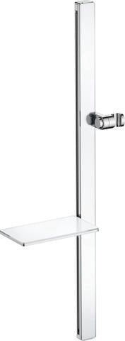 DURAVIT Brausestange mit Ablage 800 mm, Schwarz Matt – Höhenverstellbar & Verdeckte Befestigung