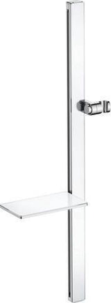 DURAVIT Brausestange mit Ablage 800 mm, Schwarz Matt – Höhenverstellbar & Verdeckte Befestigung