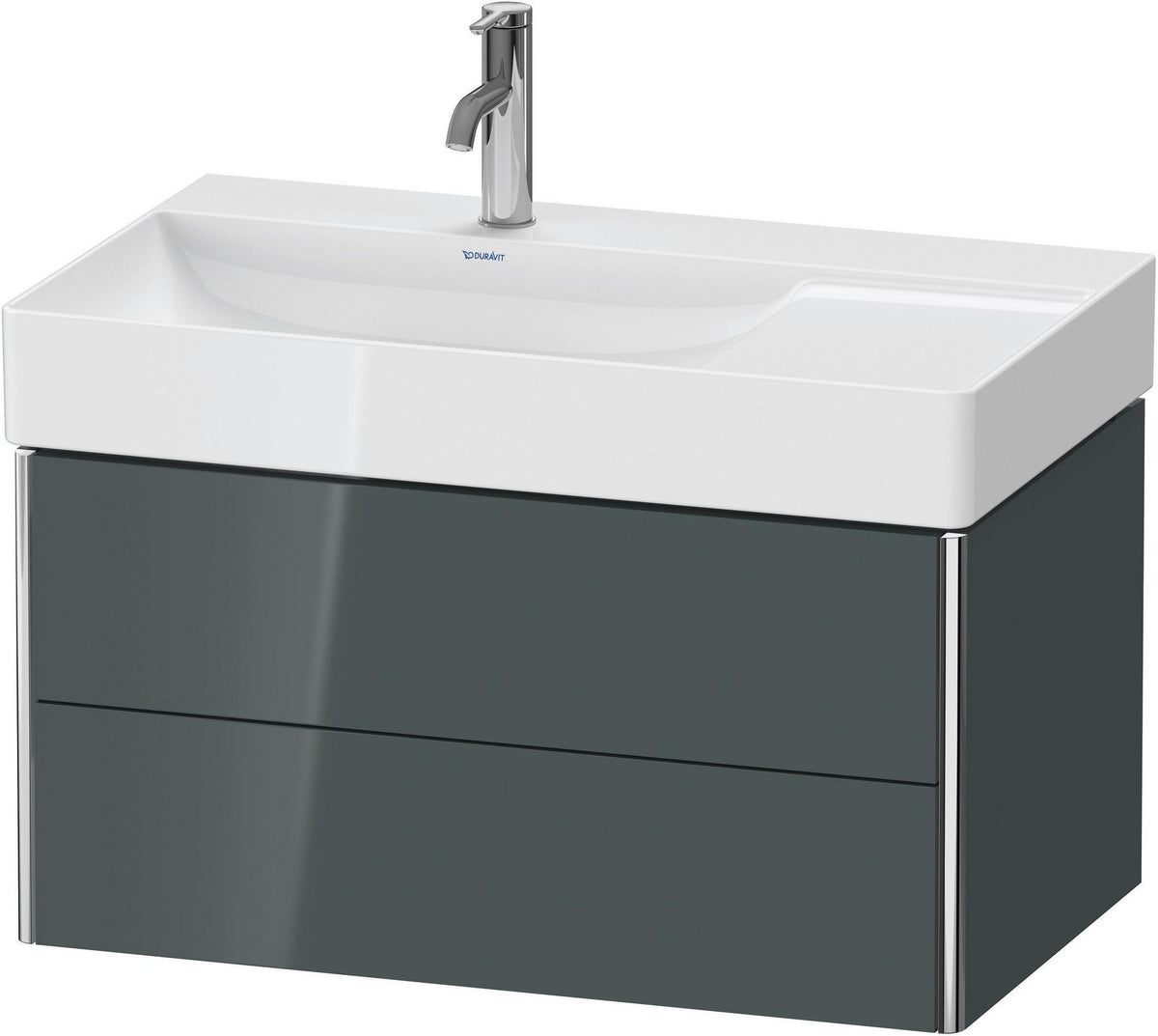 DURAVIT XSquare Waschtischunterbau 784 mm, 2 Schubkästen, dolomiti grey hochglanz, wandhängend
