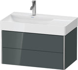 DURAVIT XSquare Waschtischunterbau 784 mm, 2 Schubkästen, dolomiti grey hochglanz, wandhängend