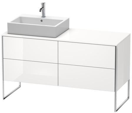 Duravit XSquare Waschtischunterbau 1400 mm mit integriertem Fußgestell – Becken links, s-matt
