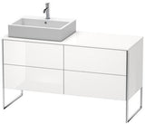 Duravit XSquare Waschtischunterbau 1400 mm mit integriertem Fußgestell – Becken links, s-matt