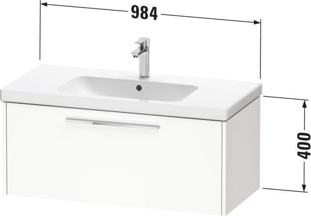 DURAVIT D-Code 2.0 Waschtischunterbau wandhängend 984 mm Weiß Hochglanz mit Auszug und Soft-Close