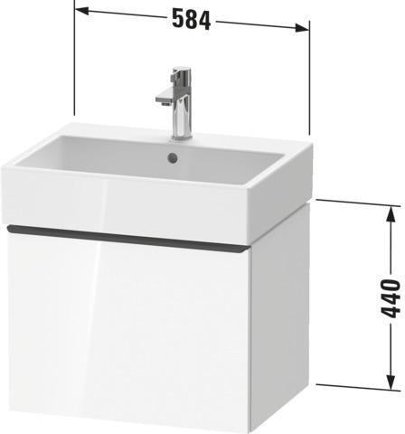 DURAVIT D-Neo Waschtischunterbau 584 mm wandhängend mit 1 Auszug, Griff Bronze, Weiß Matt