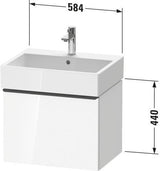 DURAVIT D-Neo Waschtischunterbau 584 mm wandhängend mit 1 Auszug, Griff Bronze, Weiß Matt