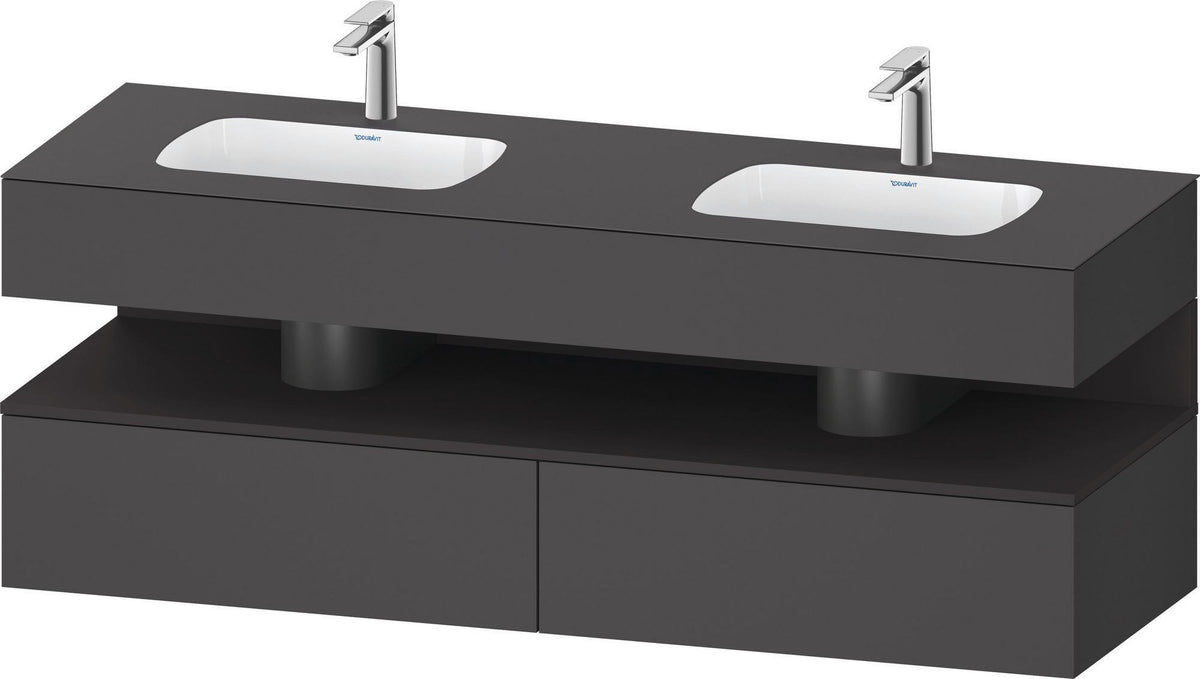 DURAVIT Qatego Studio F. A. Porsche Waschtischset 1600 mm mit Konsolenwaschtischunterbau, 2 Auszüge