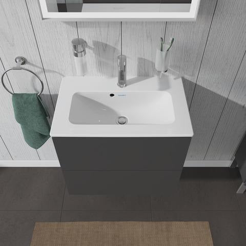 Duravit L-Cube Waschtischunterbau 620 mm Weiß Matt mit 2 Schubkästen und Tip-On Technik