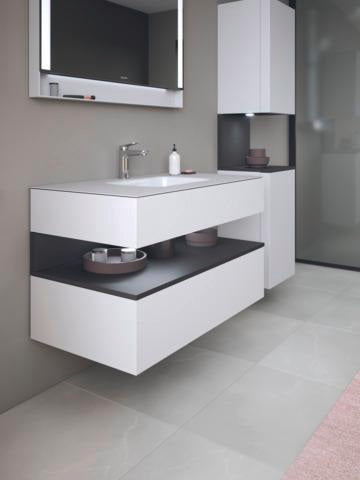 DURAVIT Qatego Einbauwaschtisch mit Konsolenwaschtischunterbau 1000 mm, 1 Auszug, antibakteriell