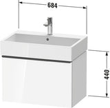 Duravit D-Neo Waschtischunterbau 684 mm Eiche Terra Matt mit Auszug und Bronze-Griff