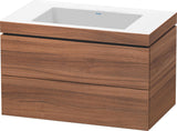 DURAVIT L-Cube Waschtischset 800 mm Nussbaum Natur mit Vero Air Waschtisch und 2 Schubkästen