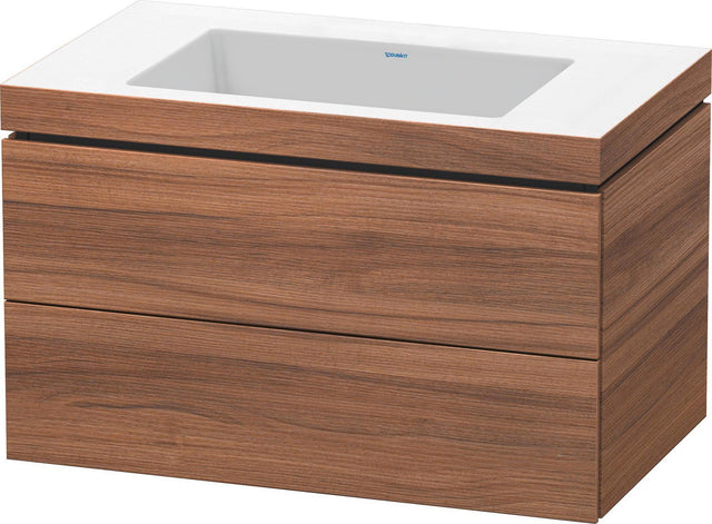 DURAVIT L-Cube Waschtischset 800 mm Nussbaum Natur mit Vero Air Waschtisch und 2 Schubkästen