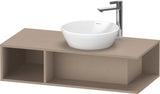 DURAVIT D-Neo Waschtischunterbau wandhängend 800 mm betongrau matt, Becken rechts, 1 offenes Fach