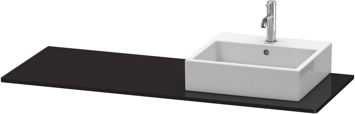 Duravit XSquare Konsole 1400x550mm betongrau matt – 1 Ausschnitt, mit Siphonaussparung