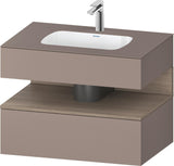 DURAVIT Qatego Einbauwaschtisch mit Konsolenwaschtischunterbau Eiche Terra & Weiß Matt 800 mm