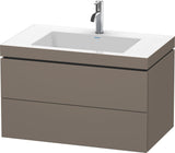 Duravit L-Cube Waschtischset 800 mm mit Vero Air Becken, Flannel Grey Hochglanz, 2 Schubkästen