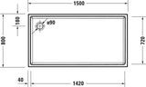 DURAVIT Starck Slimline Duschwanne 1400x750 mm Weiß Sanitäracryl mit Antislip