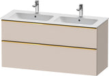 Duravit D-Neo Waschtischunterbau 1280 mm betongrau matt – wandhängend, 1 Auszug, Bronze Griff