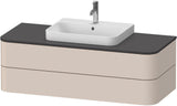 DURAVIT Happy D.2+ Konsolenwaschtischunterbau 1300 mm taupe supermatt mit Tip-On Technik und LED-Innenbeleuchtung