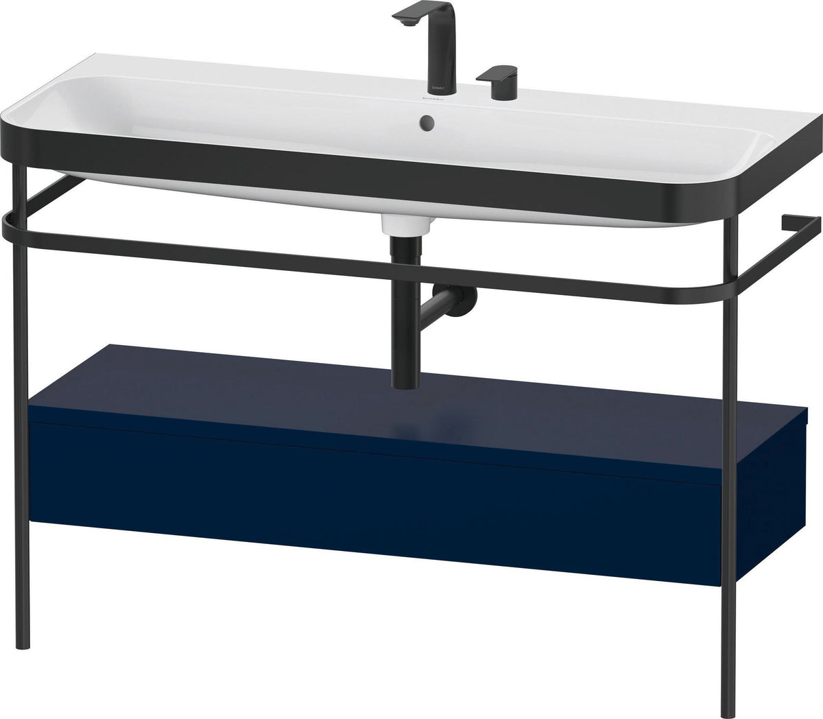 Duravit Happy D.2 c-bonded Waschtischset 1175 mm mit Metallkonsole & Schubkasten in Taupe