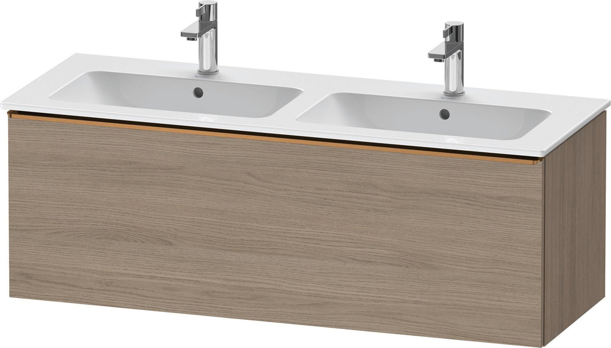 Duravit D-Neo Waschtischunterbau 1280 mm Eiche Terra Matt mit Bronze-Griff und Soft-Close
