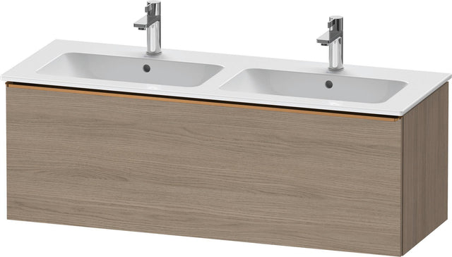 Duravit D-Neo Waschtischunterbau 1280 mm Eiche Terra Matt mit Bronze-Griff und Soft-Close