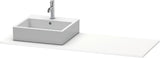 Duravit XSquare Konsole 1400x550mm betongrau matt – 1 Ausschnitt, mit Siphonaussparung